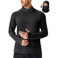thumbnail image 1 of Lumeqa Men's Sun Protection Hoodie UPF 50+ Fishing Hiking Shirt UV Shirts with Mask for Men Long Sleeve Lightweight Black M, 1 of 6