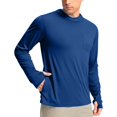 thumbnail image 1 of Lumeqa Men's Sun Protection Shirts UPF 50+ Long Sleeve Hoodie with 2 Pockets UV SPF Fishing Hiking Rash Guard Shirts Blue XXL, 1 of 6