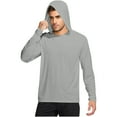 thumbnail image 1 of Lumeqa Men's UPF 50+ Hoodie Shirts Long Sleeve Sun Protection Fishing Swim Lightweight UV SPF Running Rash Guard Quick Dry Shirt Gray XL, 1 of 5
