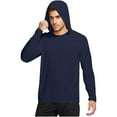 thumbnail image 1 of Lumeqa Men's UPF 50+ Hoodie Shirts Long Sleeve Sun Protection Fishing Swim Lightweight UV SPF Running Rash Guard Quick Dry Shirt Navy XL, 1 of 5