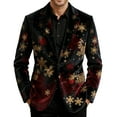 thumbnail image 1 of Lumeqa Men's Ugly Christmas Blazer Corduroy Xmas Print Holiday Party Jacket Two Button Slim Fit Business Office Blazers with Pockets, 1 of 5
