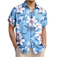 thumbnail image 1 of Lumeqa Mens Hawaiian Shirt Short Sleeve Button Down Shirts Tropical Floral Summer Beach Shirts, 1 of 4