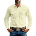thumbnail image 1 of Lumeqa Mens Western Cowboy Shirts Button Up Shirts Long Sleeve Work Shirts for Men with Two Pockets, 1 of 6