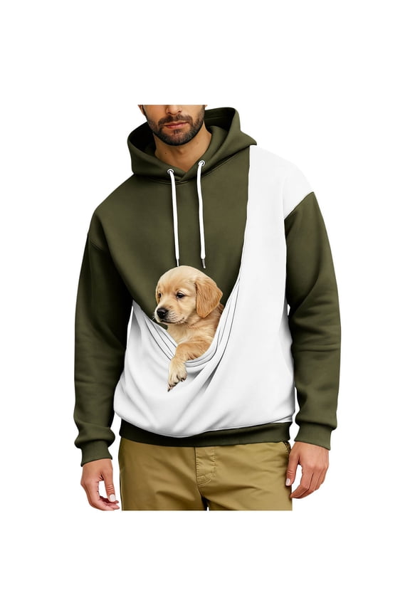 Pet Pouch Hoodie Men Kangaroo Pouch Hoodies Pocket Puppy Cat Care Shirt Dog Carrier Pullover Animal Holder Top Unisex