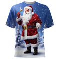 thumbnail image 1 of Lumeqa Santa Shirt Men Short Sleeve Graphic Tee Crew Neck Vivid Santa Claus Face 3D Printed T Shirts for Christmas Party, 1 of 4