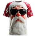 thumbnail image 1 of Lumeqa Santa Shirt Men Short Sleeve Graphic Tee Crew Neck Vivid Santa Claus Face 3D Printed T Shirts for Christmas Party, 1 of 4
