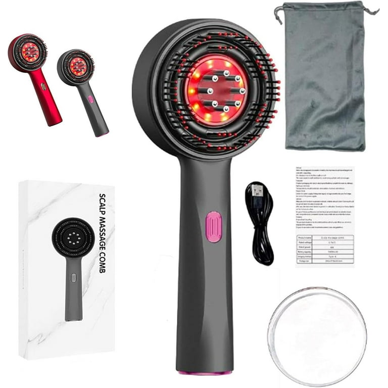 Lumetra Red Hair Massager, Lumetra Scalp Massager, Lumetra Multi-Function Electric Scalp Massage Comb for Hair, 2 in 1 Electric Scalp Massager and Hair Oil Applicator - Walmart.com