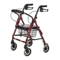 thumbnail image 1 of Lumex 4 Wheel Rollator Walkabout Junior  Burgundy Lightweight Aluminum 1 Count, 1 of 5