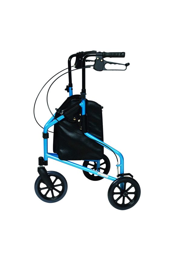 Lumex 609201B 3 Wheel Cruiser Lightweight Adjustable Rollator, Bondi Blue