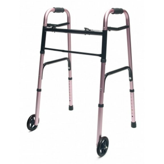 Lumex Everyday Adult Walker with 5" Wheels, Pink - QTY 2 / Case