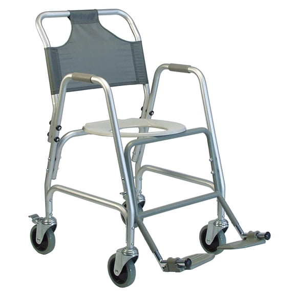 Lumex Shower Transport Wheelchair with Commode Opening - Waterproof Design & 5" Wheels - 7901A-1
