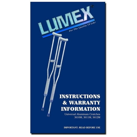Lumex Universal Aluminum Crutches Adjustable Support, Latex-Free