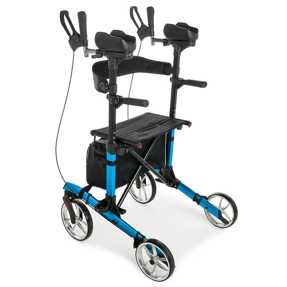 Lumex Gaitster Upright Walker, Stand Up Forearm Walker, Padded Seat, Large 9" Wheels
