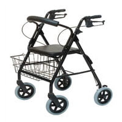 Graham Field Walkabout 8 Inches Four-Wheel Contour Deluxe Rollator With Curved Back, Black, #Rj4805K - 1 Ea