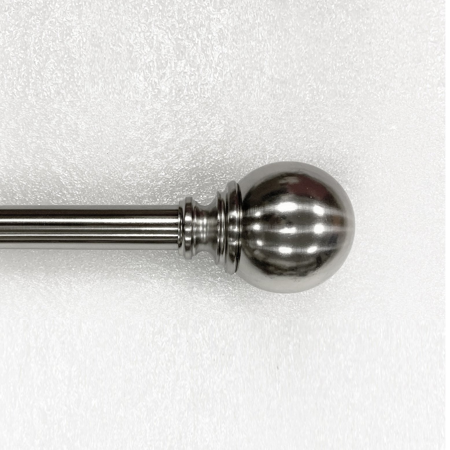 Lumi 1" Brushed Nickel Ball Single Curtain Rod, 36-72"