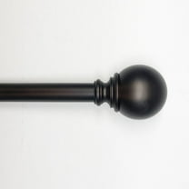 Lumi 1" Oil Rubbed Bronze Ball Single Curtain Rod, 36-72"