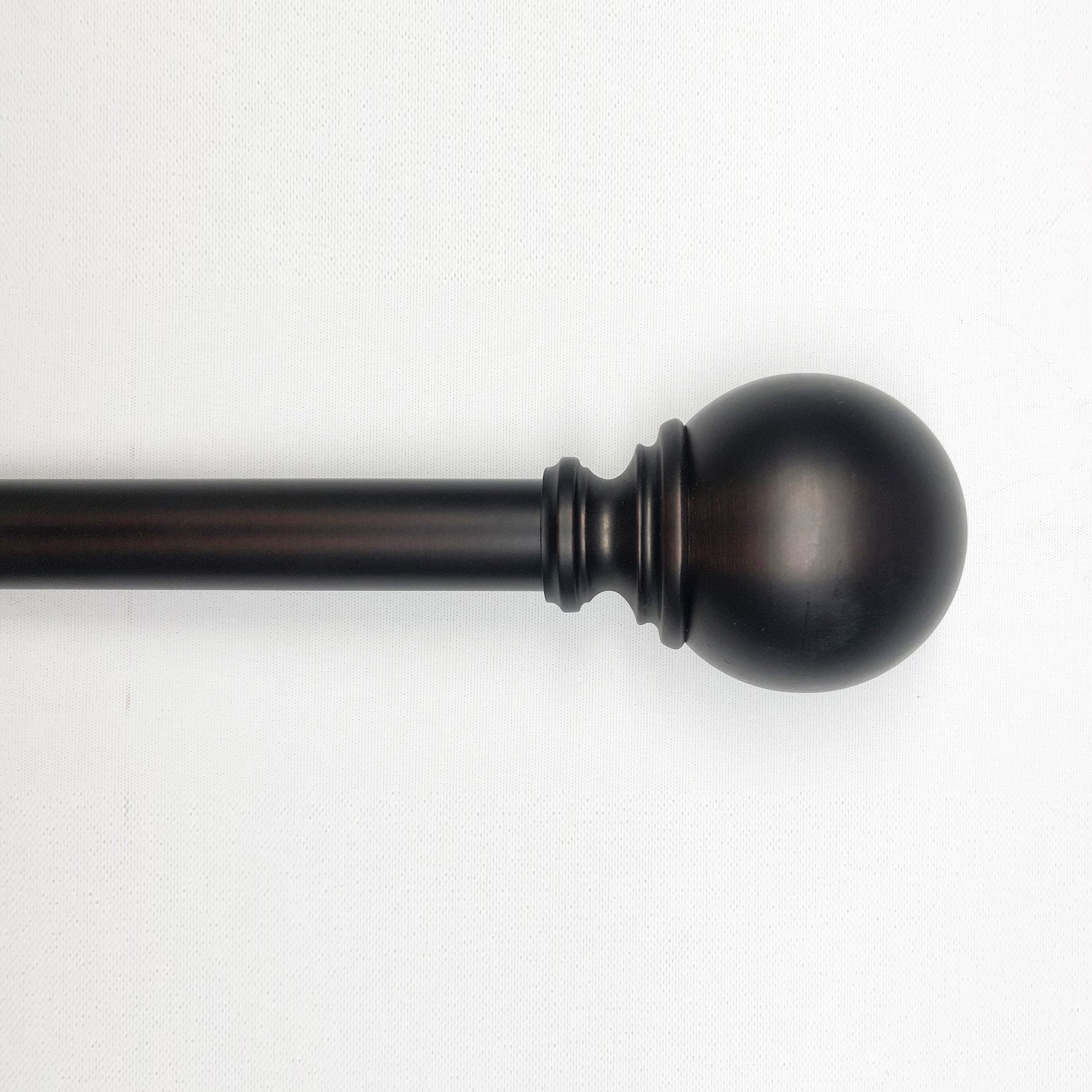 Lumi 1" Oil Rubbed Bronze Ball Single Curtain Rod, 72-144"