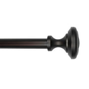 Lumi 1" Oil Rubbed Bronze Knob Single Curtain Rod, 36-72"