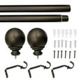 thumbnail image 1 of Lumi 1" Single Curtain Rod Brushed Nickel/Black/Oil Bronze-Ball finial 72"-144" - Oil Rubbed Bronze, 1 of 5