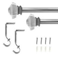 thumbnail image 1 of Lumi 1" Single Curtain Rod Set Brushed Nickel- Crystal Square  finials 36"-72" - Brushed Nickel, 1 of 5