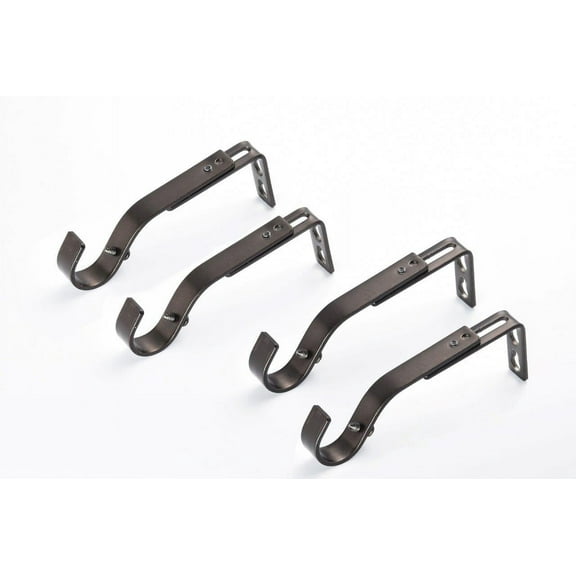 Lumi 1" Single Drapery Curtain Rod Brackets Oil Rubbed Bronze, Set of 4