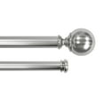 thumbnail image 1 of Lumi 3/4" & 1" Drapery Double Curtain Rod Set with ball & end cap finials_Brushed Nickel, 1 of 5