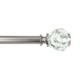 thumbnail image 1 of Lumi 3/4" Brushed Nickel Faceted Crystal Single Curtain Rod, 66-120", 1 of 5