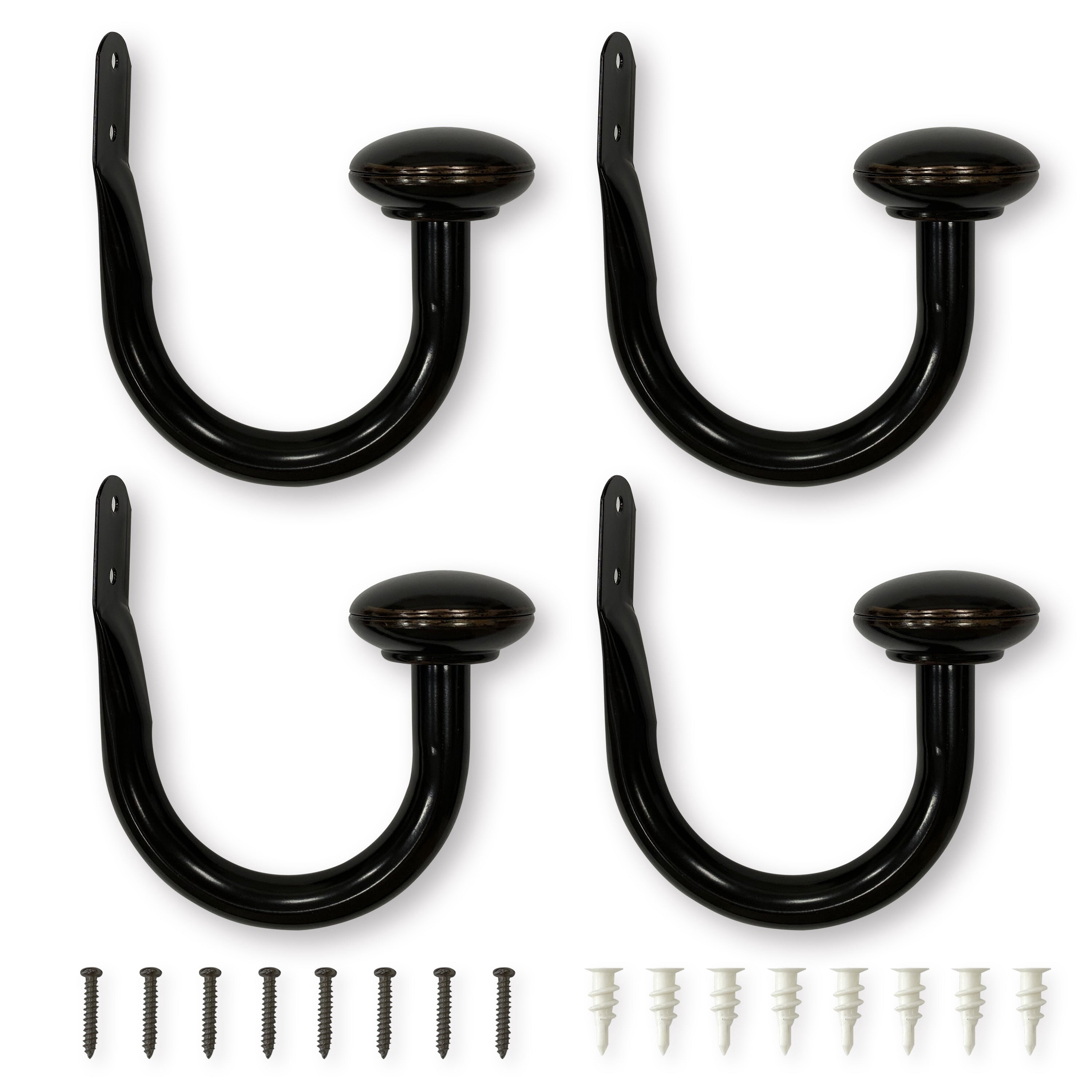 Lumi 3/4 in. Dia. Curtain Holdback (2-Pack / 4-Pack) 4 PACK - Oil Rubbed Bronze