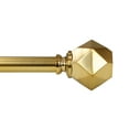 thumbnail image 1 of Lumi 36 in. - 66 in. Telescoping 3/4 in. Single Curtain Rod Kit in Champagne with Geometric Finials, 1 of 5