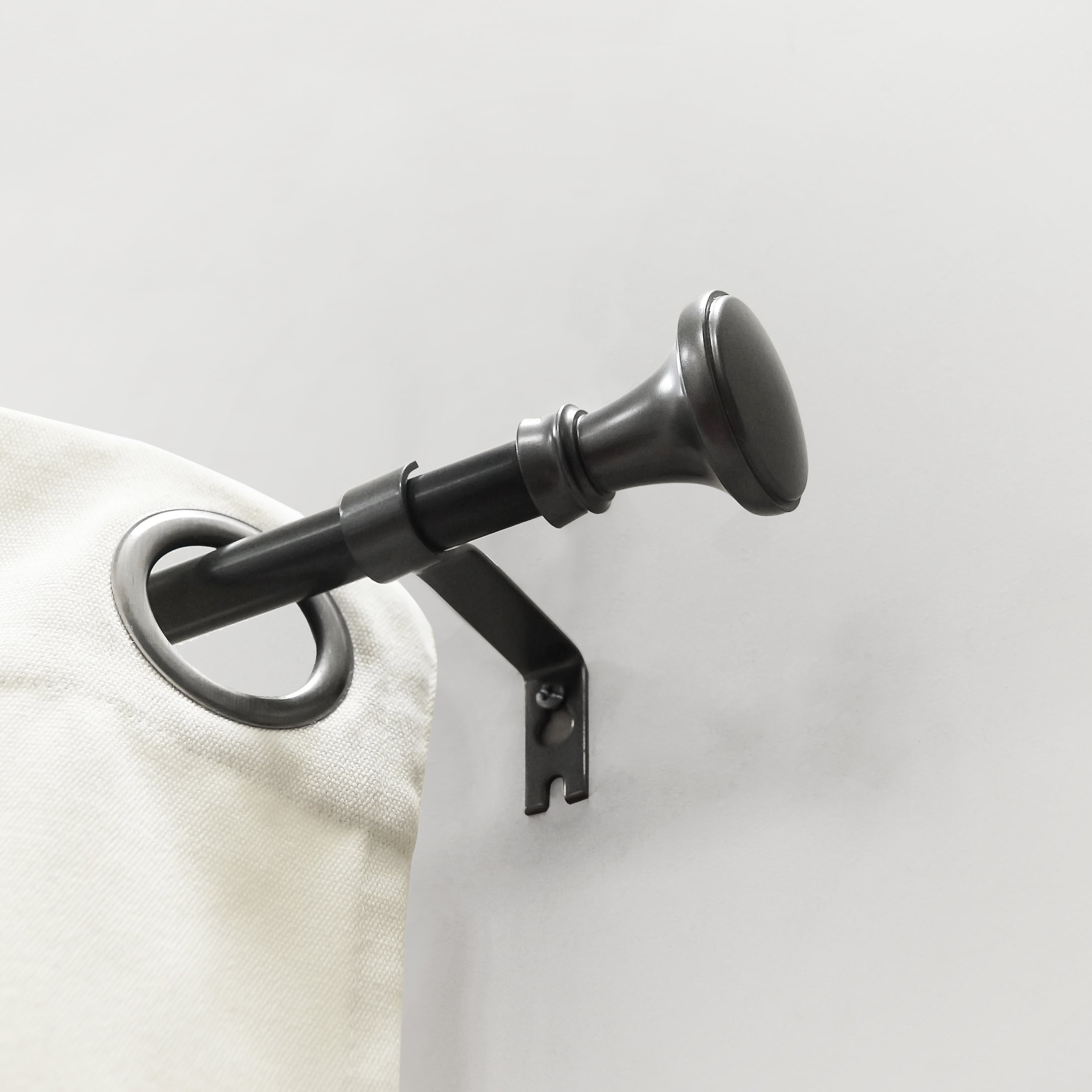 Lumi 47.6" Metal 0.62" Stylish Single Curtain Rod, Gray