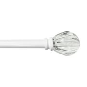 Lumi 5/8" Acrylic Pumpkin Single Curtain Rod Set, White, 48"-84"