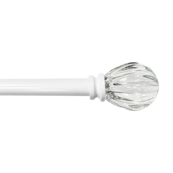 Lumi 5/8" Acrylic Pumpkin Single Curtain Rod Set, White, 48"-84"