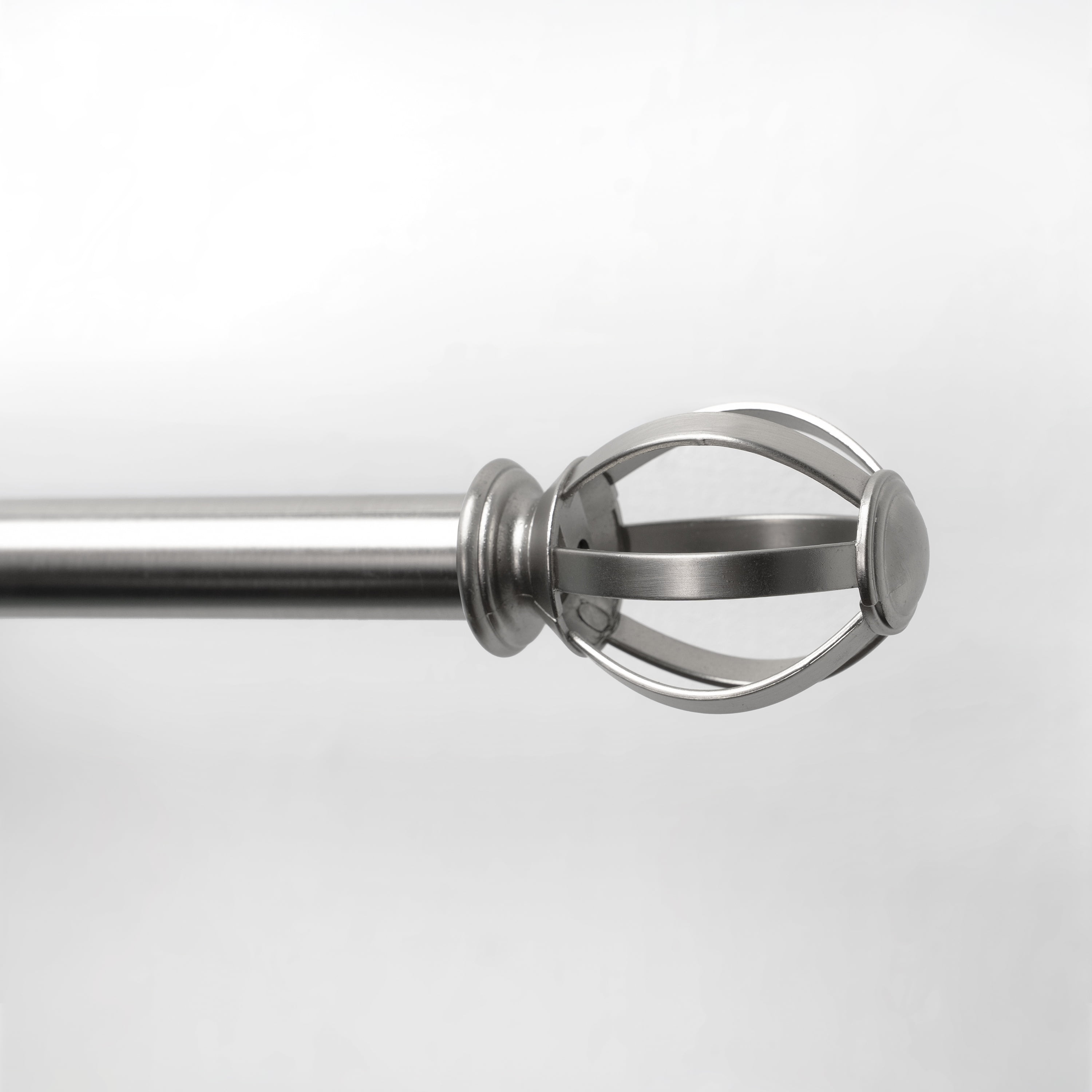 Lumi 5/8" Metal Cage Curtain Rod, Brushed Nickel, 48"-84"