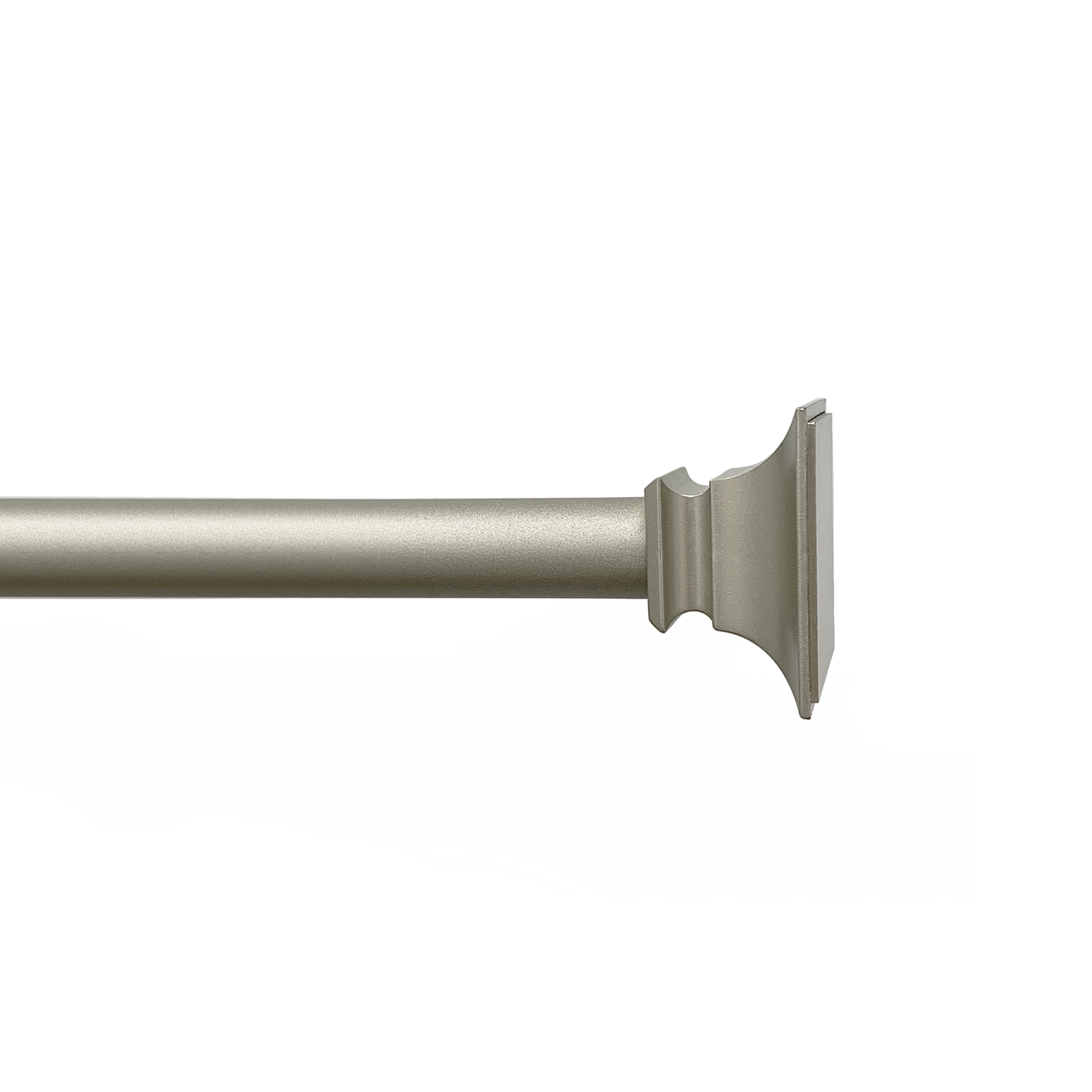 Lumi 5/8" Plastic Flat Square Curtain Rod Silver 28"-48"