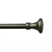 Lumi 5/8" Plastic Trumpet Curtain Rod Pewter 28"-48"