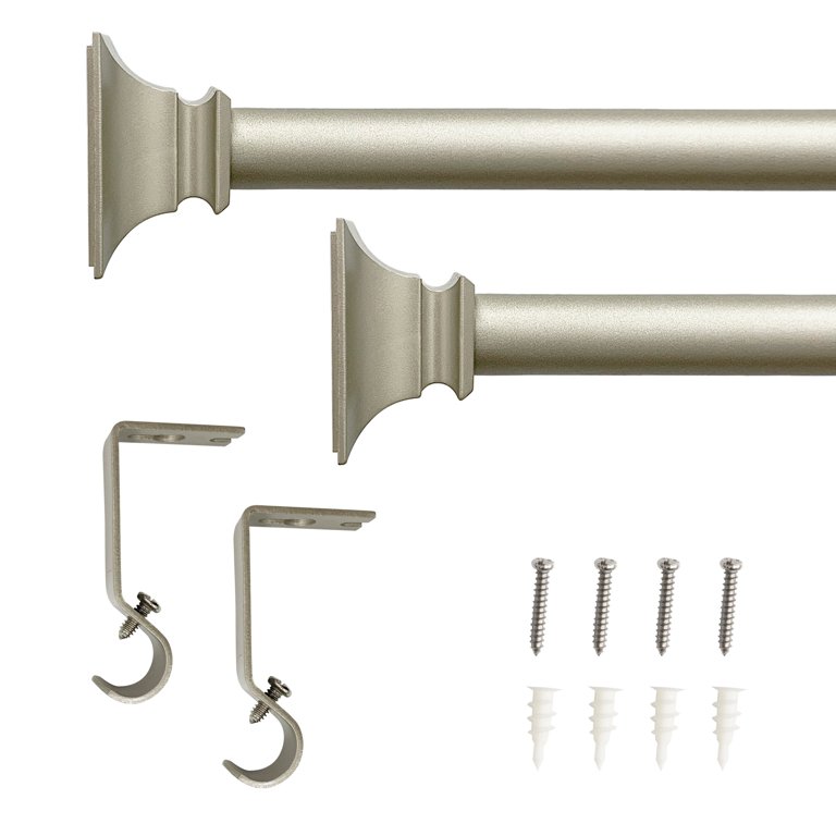 Lumi Home Furnishings 28-48 inch Telescoping 5/8 inch Drapery Single  Curtain Rod Set Silve