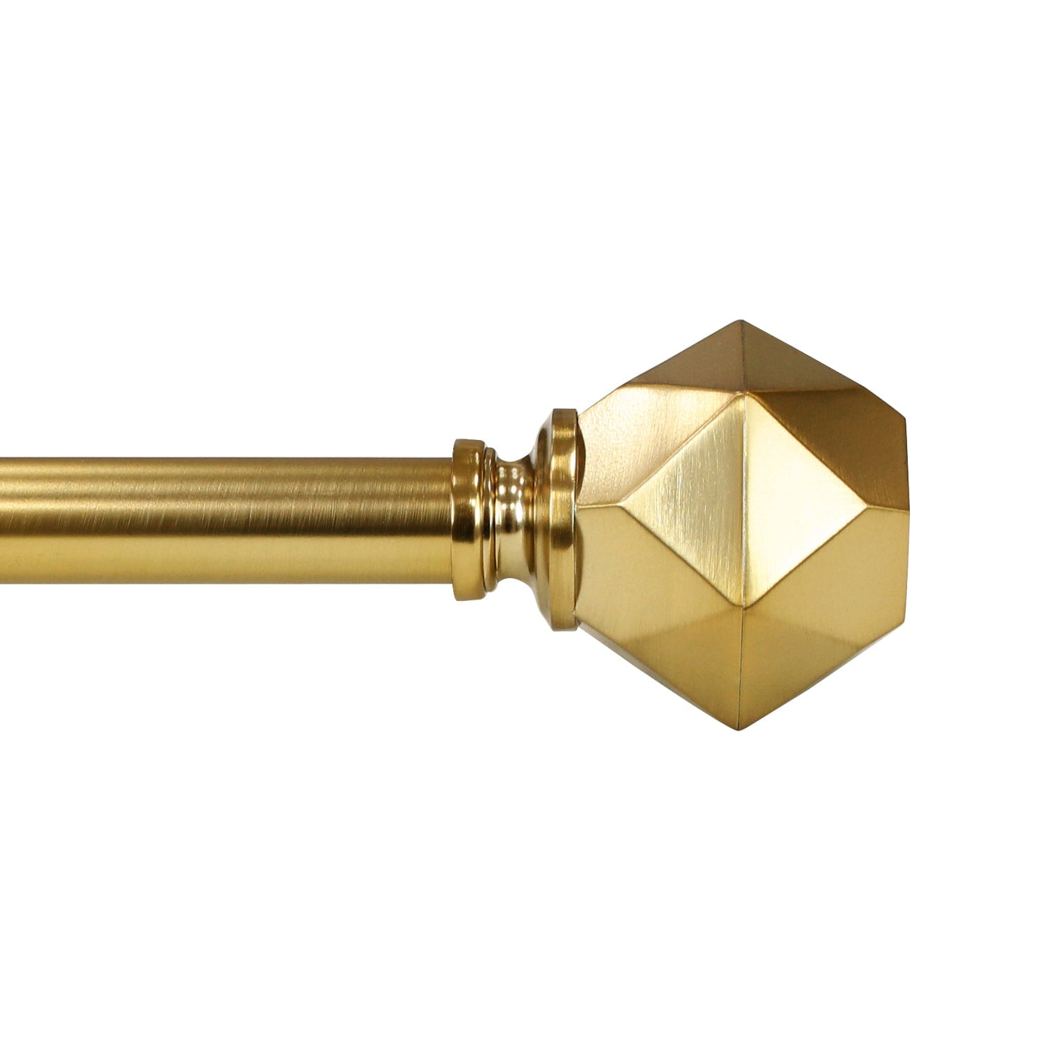 Lumi 66 in. - 120 in. Telescoping 3/4 in. Single Curtain Rod Kit in Champagne with Geometric Finials