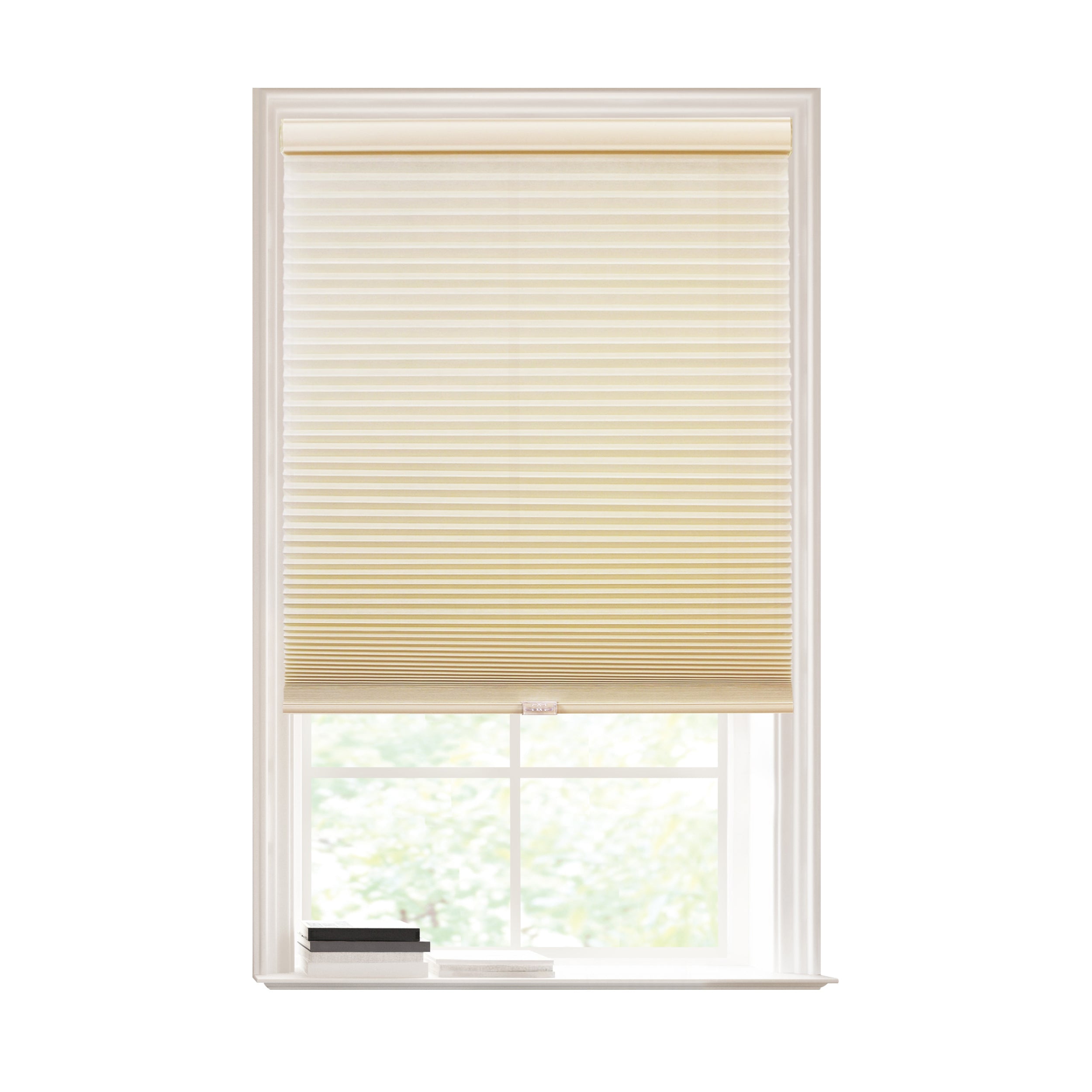 Lumi Cordless Light Filtering Cellular POSH Ivory Polyester Honeycomb Shades, 34 in x 72 in