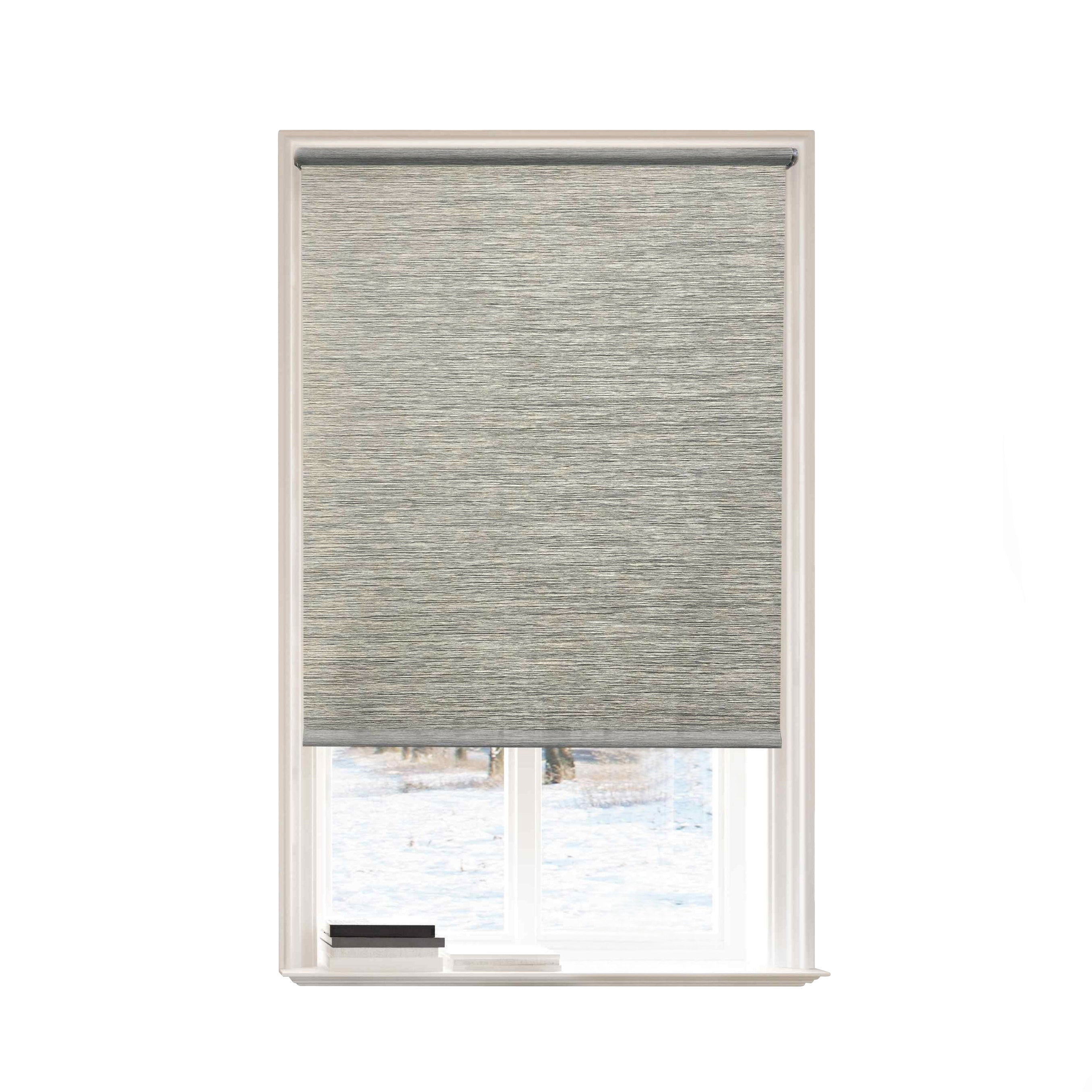 Lumi Cordless Natural Fabric Roller Shades Light Filtering (4 Colors) 31 W x 72 H Inches - Grey