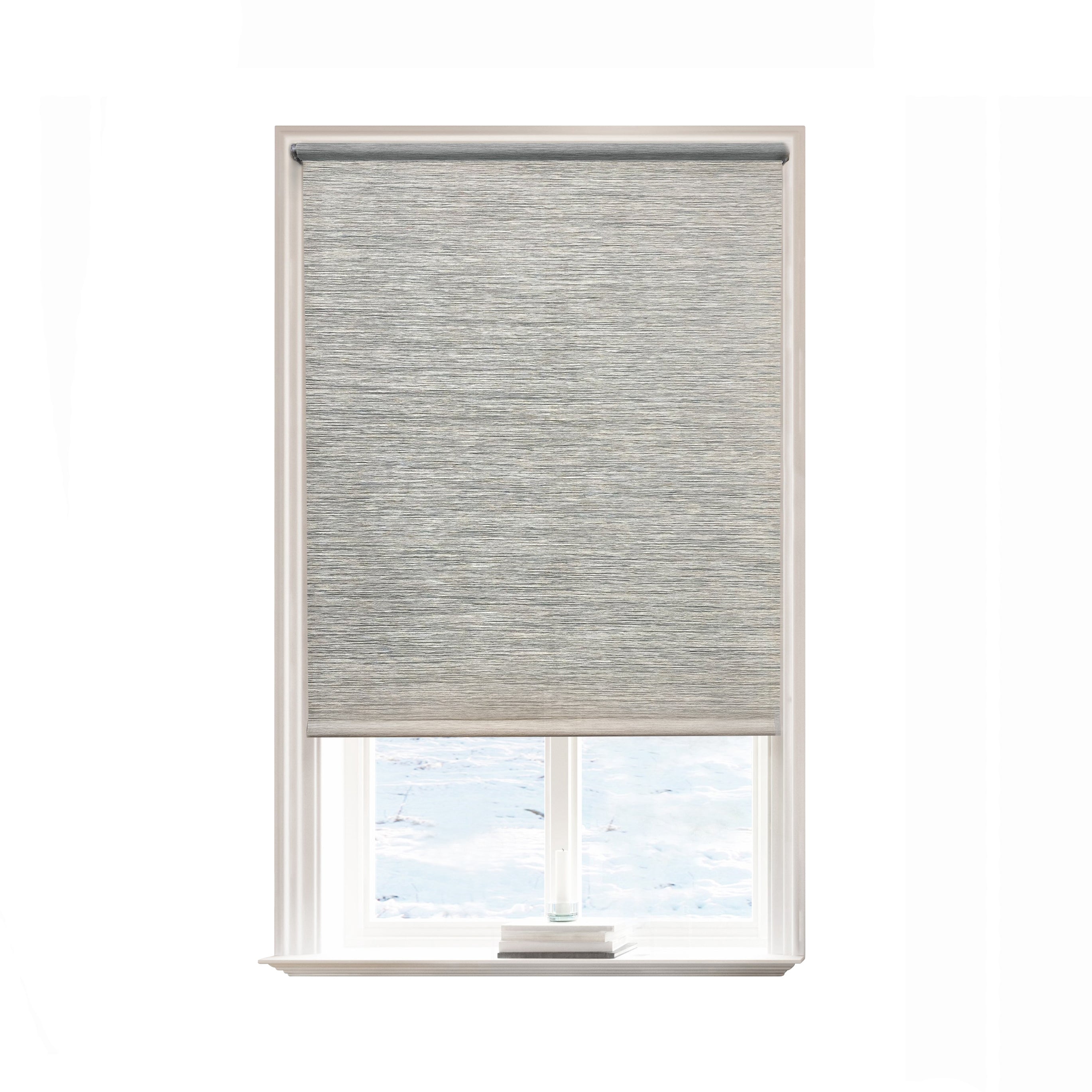 Lumi Cordless Natural Fabric Roller Shades Light Filtering (4 Colors) 32 W x 72 H Inches - Taupe