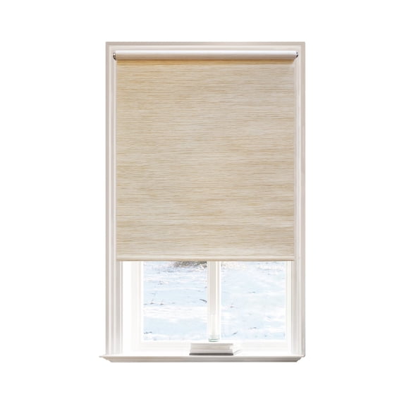 Lumi Cordless Natural Fabric Roller Shades Light Filtering (4 Colors) 48 W x 72 H Inches - Beige