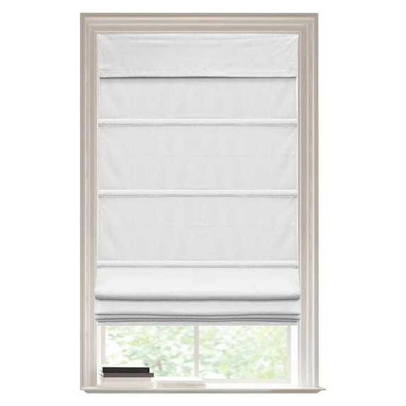 Lumi Cordless Roman Shade White Blackout/ Light Filtering 39" W x 64" H Inches BO