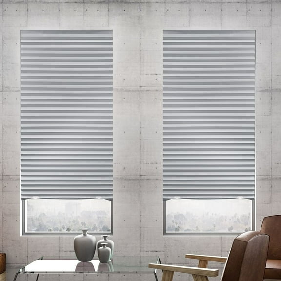 Lumi Cordless White PP Room Darkening Temporary Pleated Shades (6-PK) 36 W x 72 H Inches