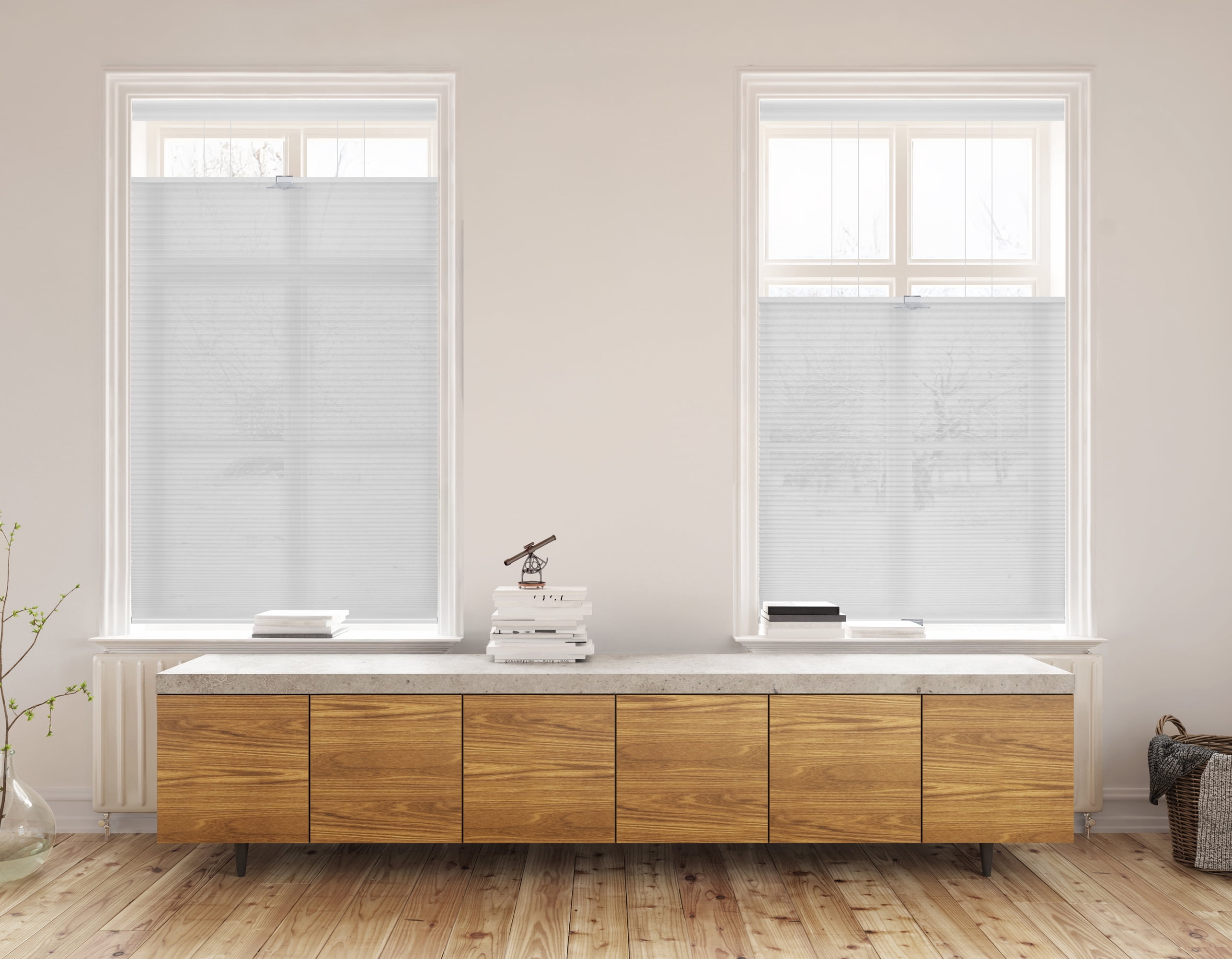 Lumi Home Furnishings 23-inch x 64-inch Top-Down/Bottom-Up Cellular Shades Light-Filtering White