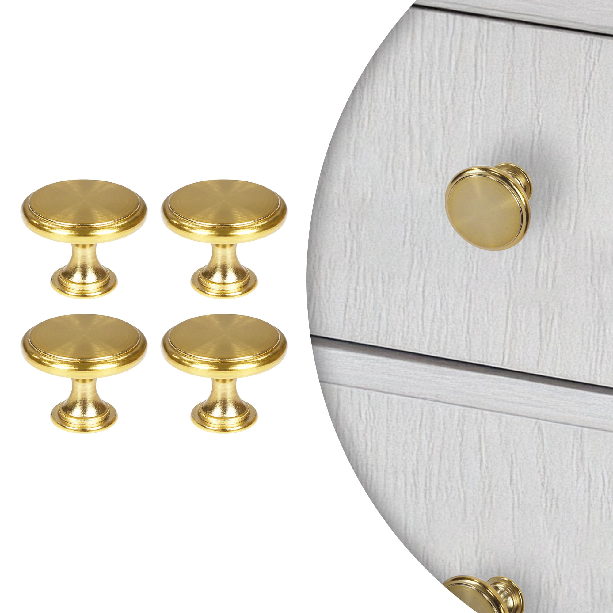 Lumi Home Furnishings Cabinet Knob Classic Brass 4-Pack