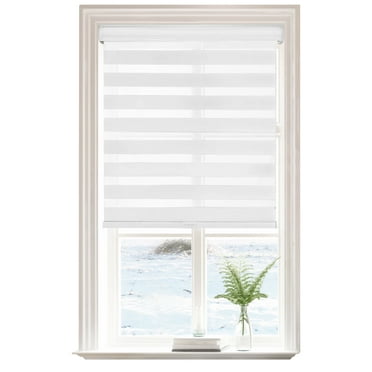 Lumi Light Filtering Cord-Free Zebra Blinds Fabric Roller White 23"x72"