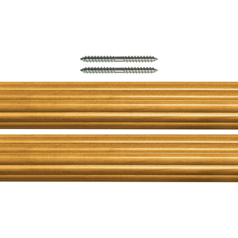 Lumi Mix & Match 1-3/8 in. Wood Single Curtain Rod, Heritage Oak, 4ft (1-Piece 4ft Rod), Size: 4