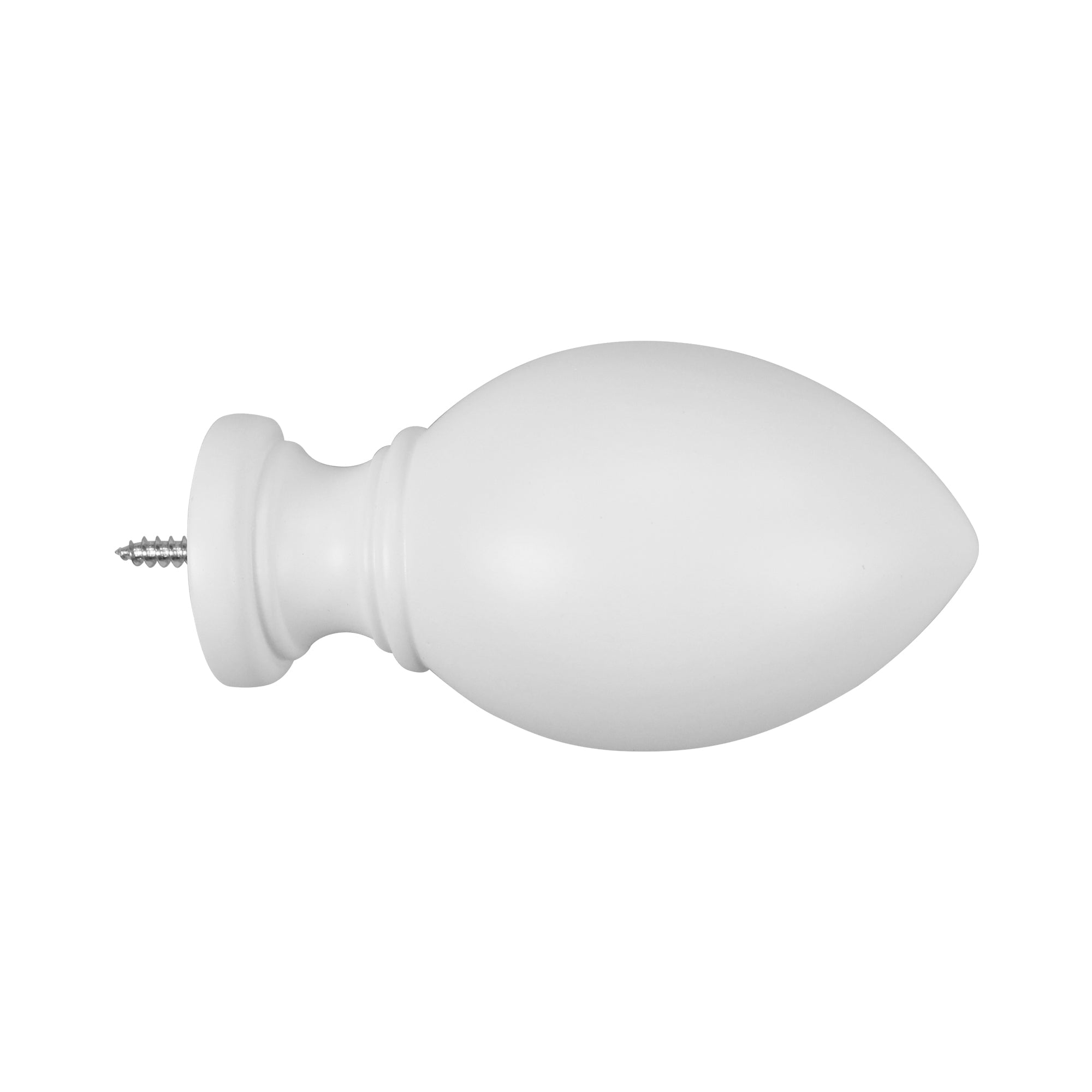 Lumi Mix and Match Wood Egg Finials in White for 1-3/8 in. dia. wood rod pole (2-Pack)