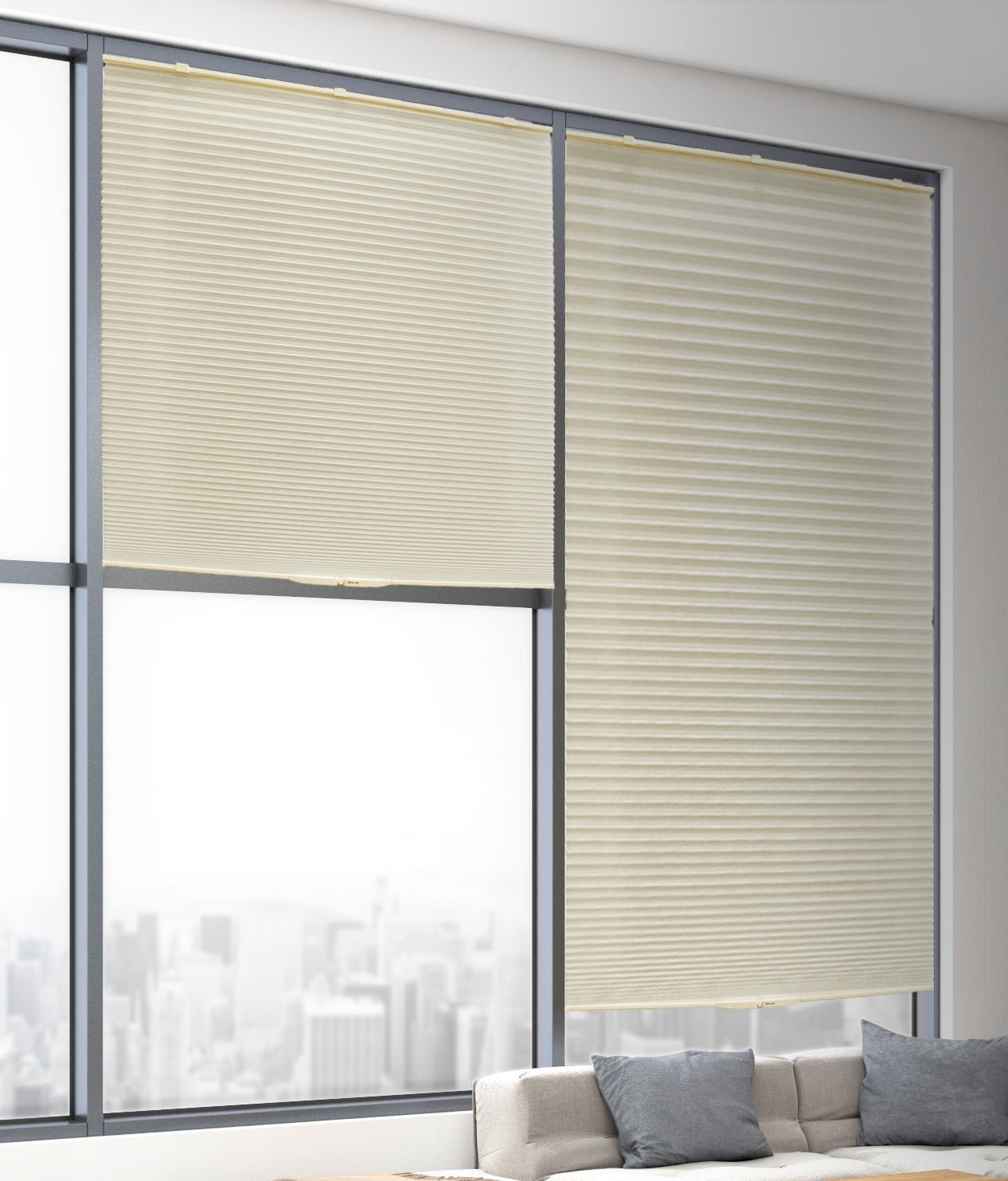 Lumi Room Darkening Cordless Honeycomb POP Shades, Ivory, 30" W x 64" H