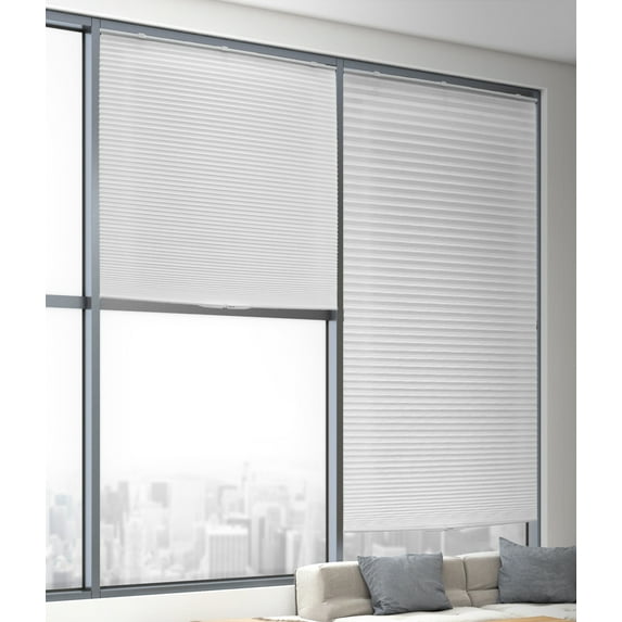 Lumi Room Darkening Cordless Honeycomb POP Shades, White, 24" W x 64" H